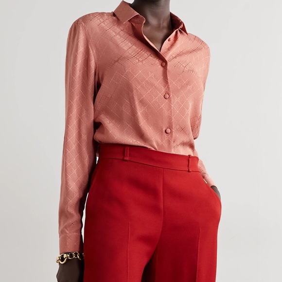Gucci GG Check Silk Crepe Shirt
